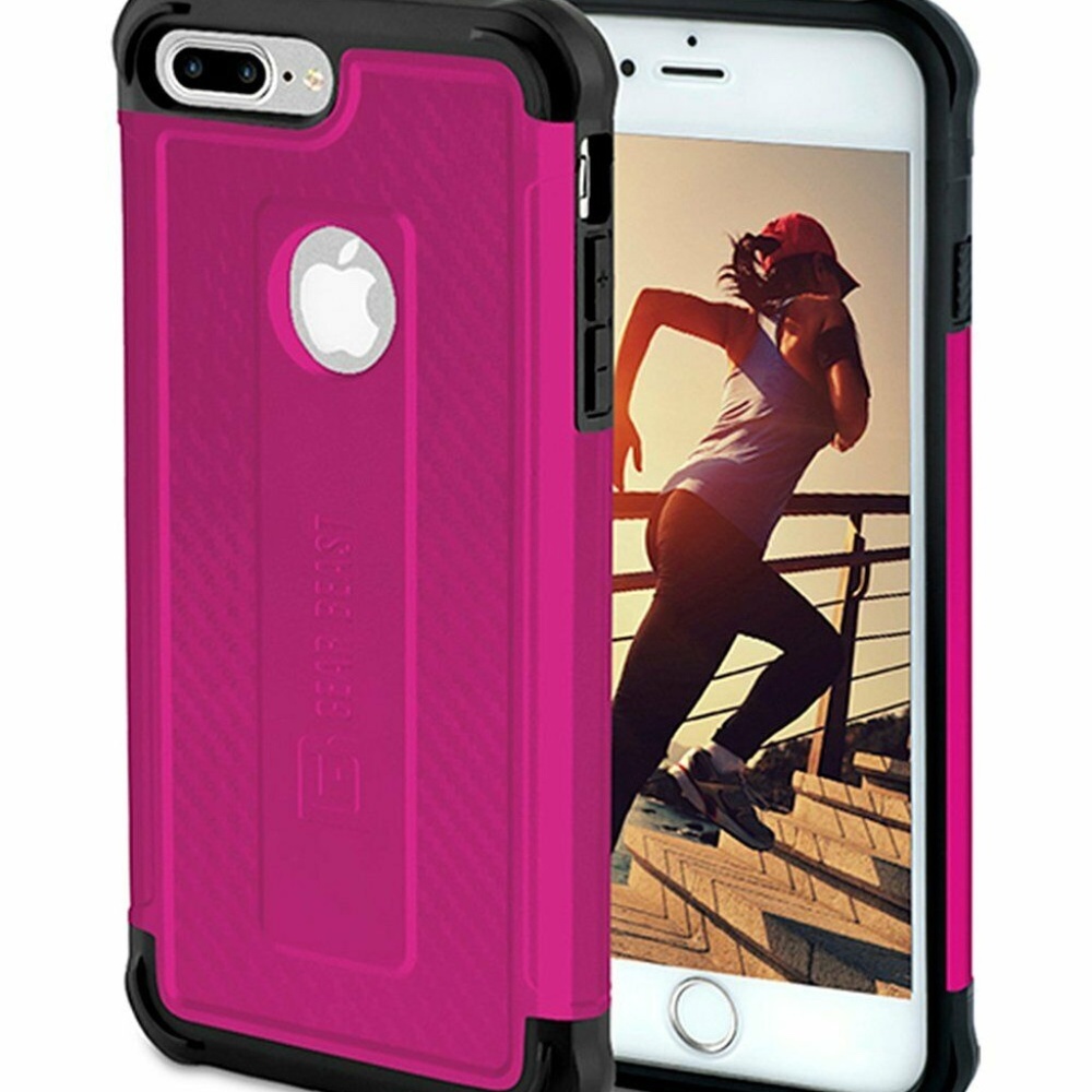 NEW Gear Beast iPhone 7/8 Plus Case Slim Military-Grade Protection Black & Pink
